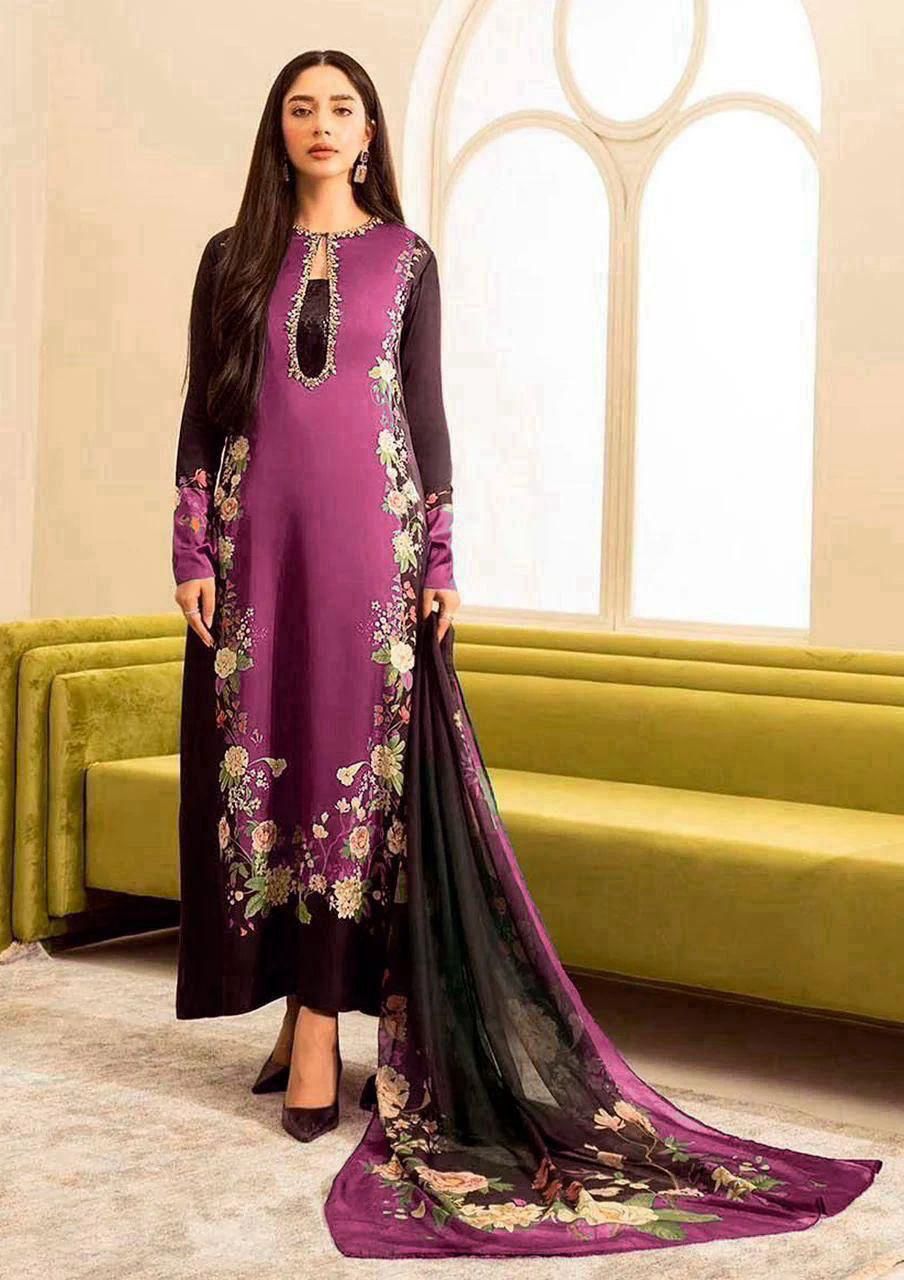 WINTER SILK DIGITAL PRINTED 3-PIECE - SD#34